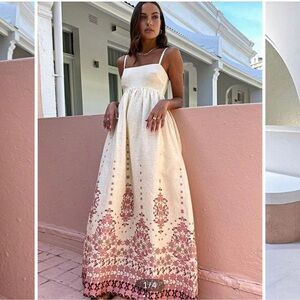 Commense Floral Print Spaghetti Strap Long Maxi Dress NEW Size Large